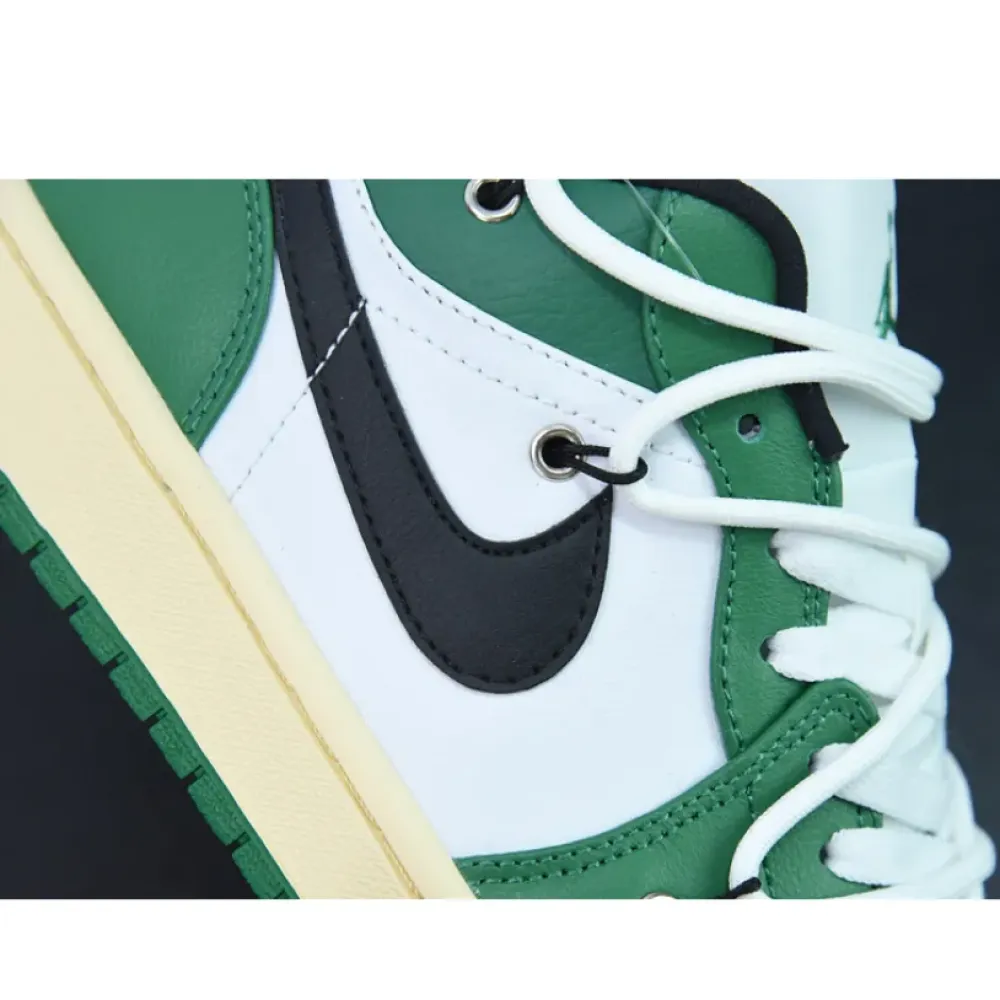 Custom Air Jordan 1 Low Pine Green White