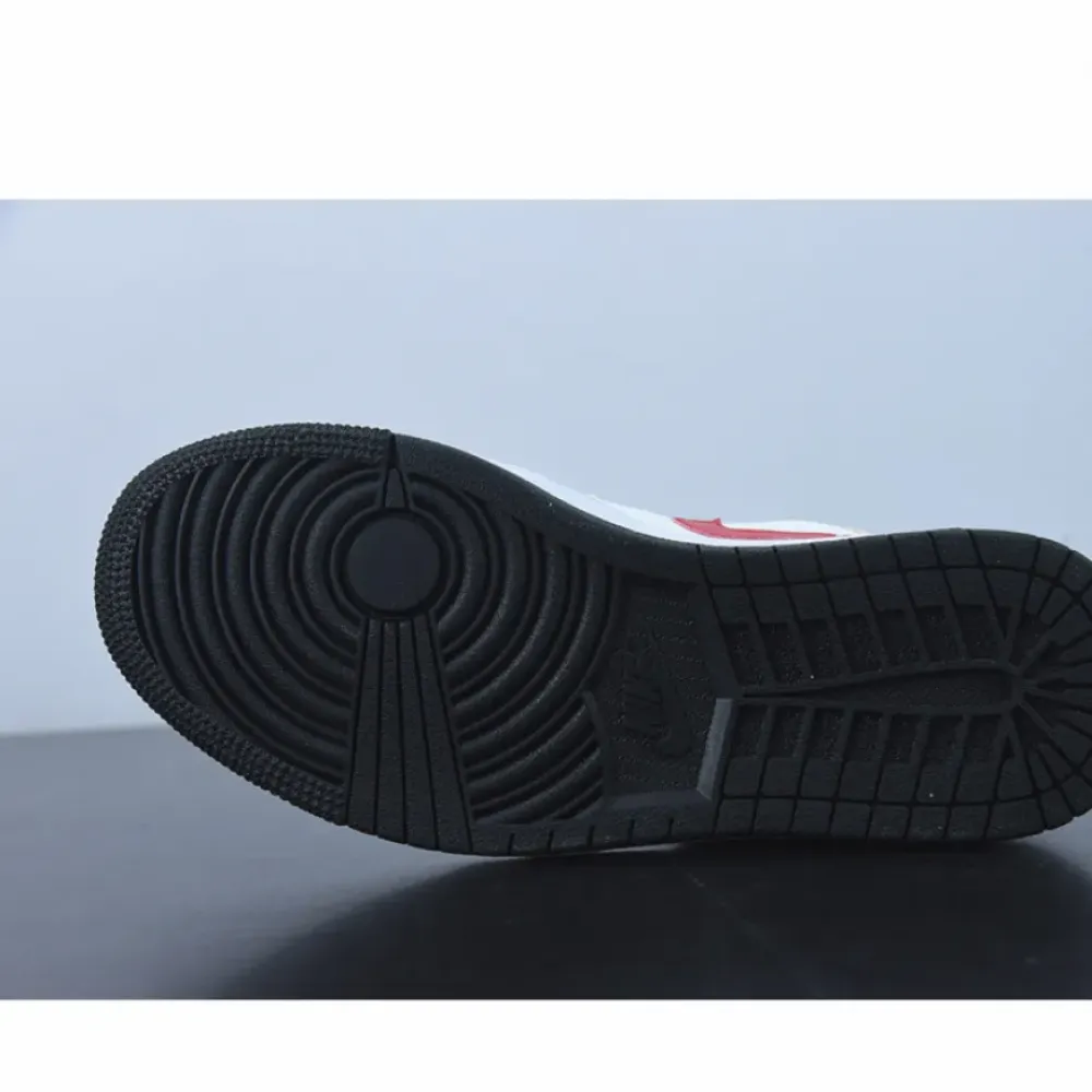 Air Jordan 1 Mid White/Beige-Red  554725-201