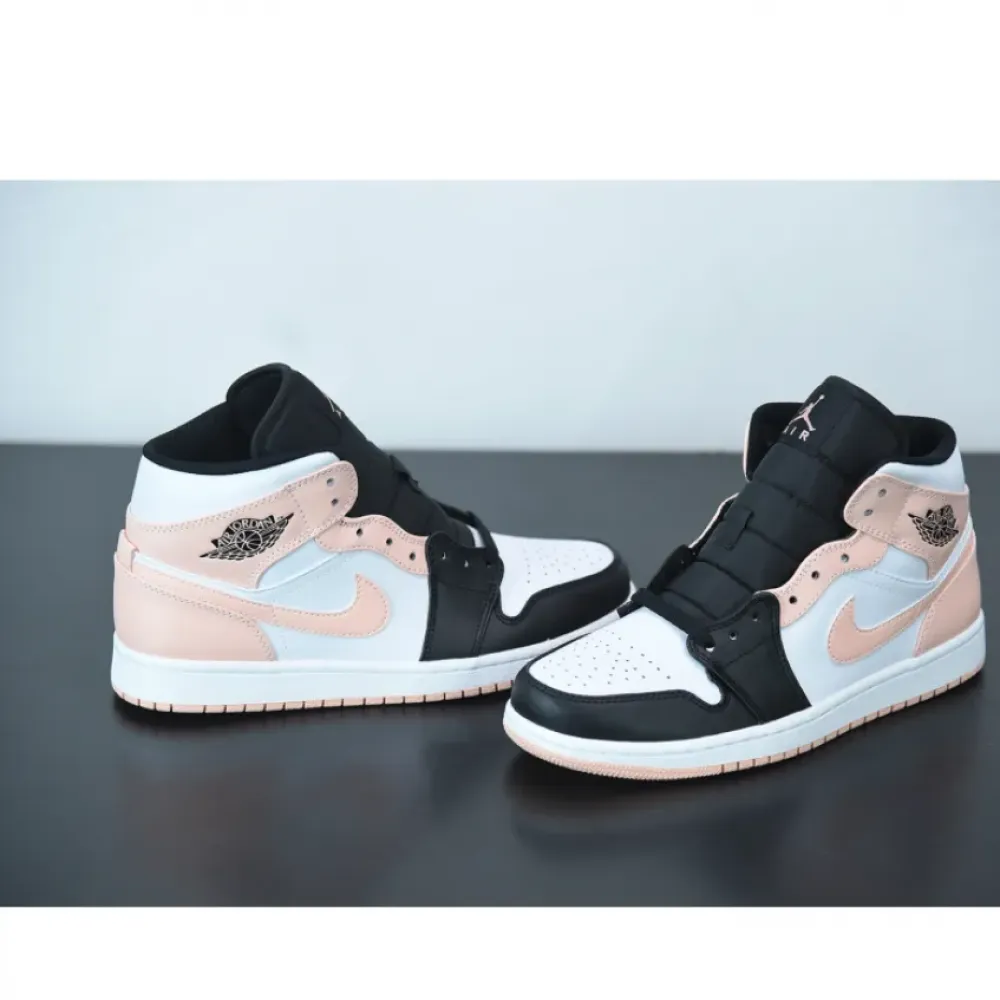 Air Jordan 1 Mid White/Black-Crimson Tint  554724-133