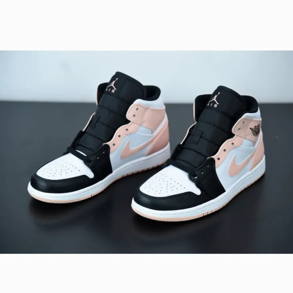 Air Jordan 1 Mid White/Black-Crimson Tint  554724-133