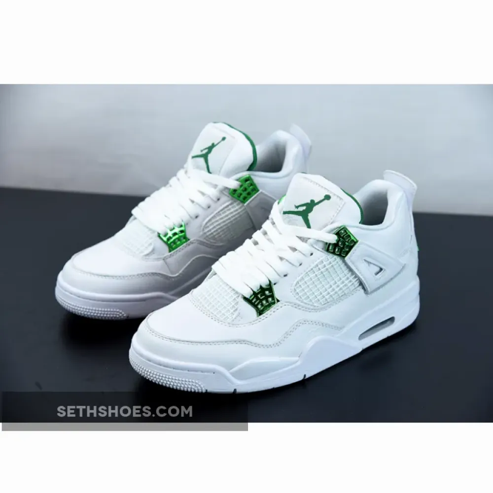 Air Jordan 4 “Green Metallic” White/Pine Green-Metallic Silver  CT8527-113