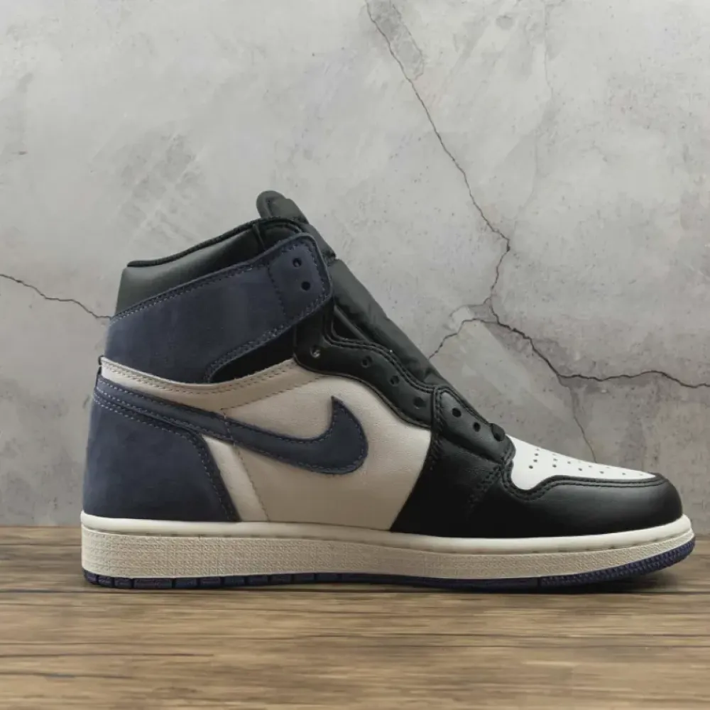 Air Jordan 1 Retro High OG Summit White/Blue Moon-Black  555088-115