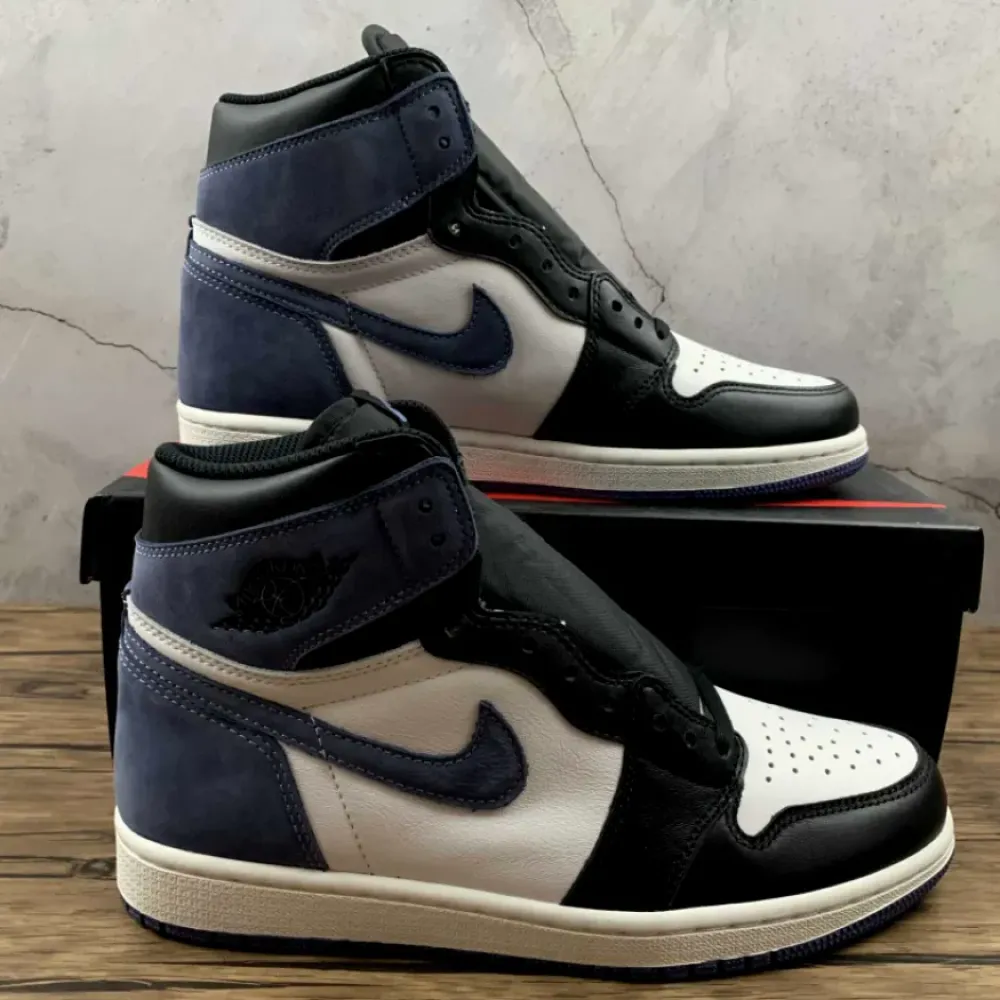 Air Jordan 1 Retro High OG Summit White/Blue Moon-Black  555088-115
