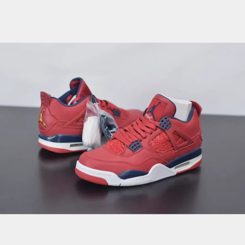 Air Jordan 4 SE “FIBA” Gym Red/White-Metallic Gold-Obsidian  CI1184-617