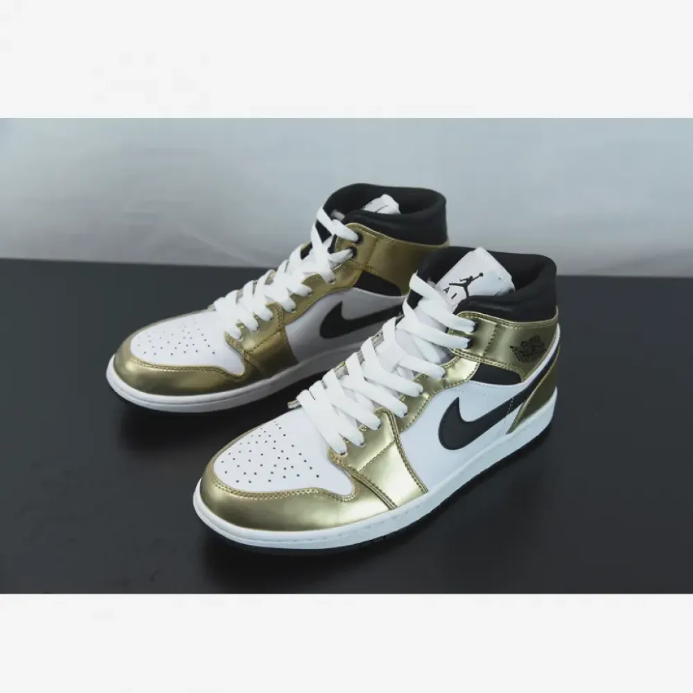 Air Jordan 1 Mid SE Metallic Gold/White-Black  DC1419-700