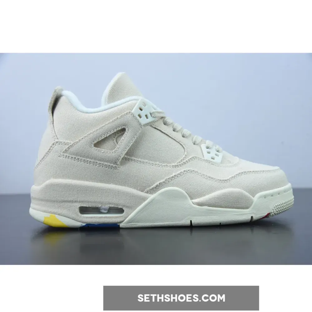 Air Jordan 4 ‘Canvas’ Sail/Cement Grey-Fire Red  DQ4909-100