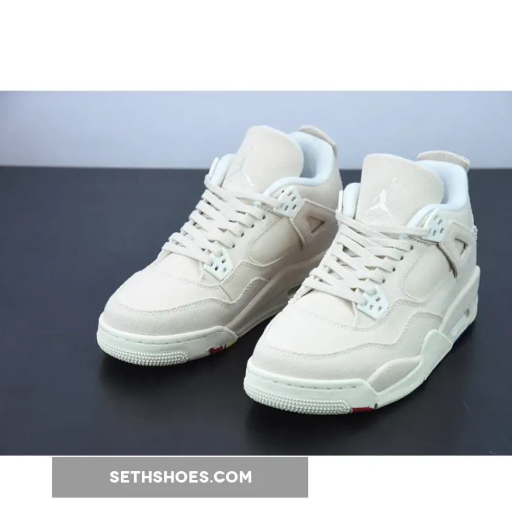 Air Jordan 4 ‘Canvas’ Sail/Cement Grey-Fire Red  DQ4909-100