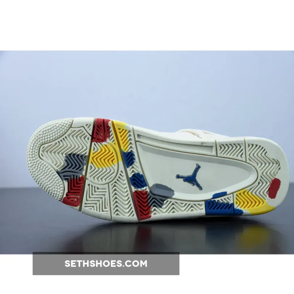 Air Jordan 4 ‘Canvas’ Sail/Cement Grey-Fire Red  DQ4909-100