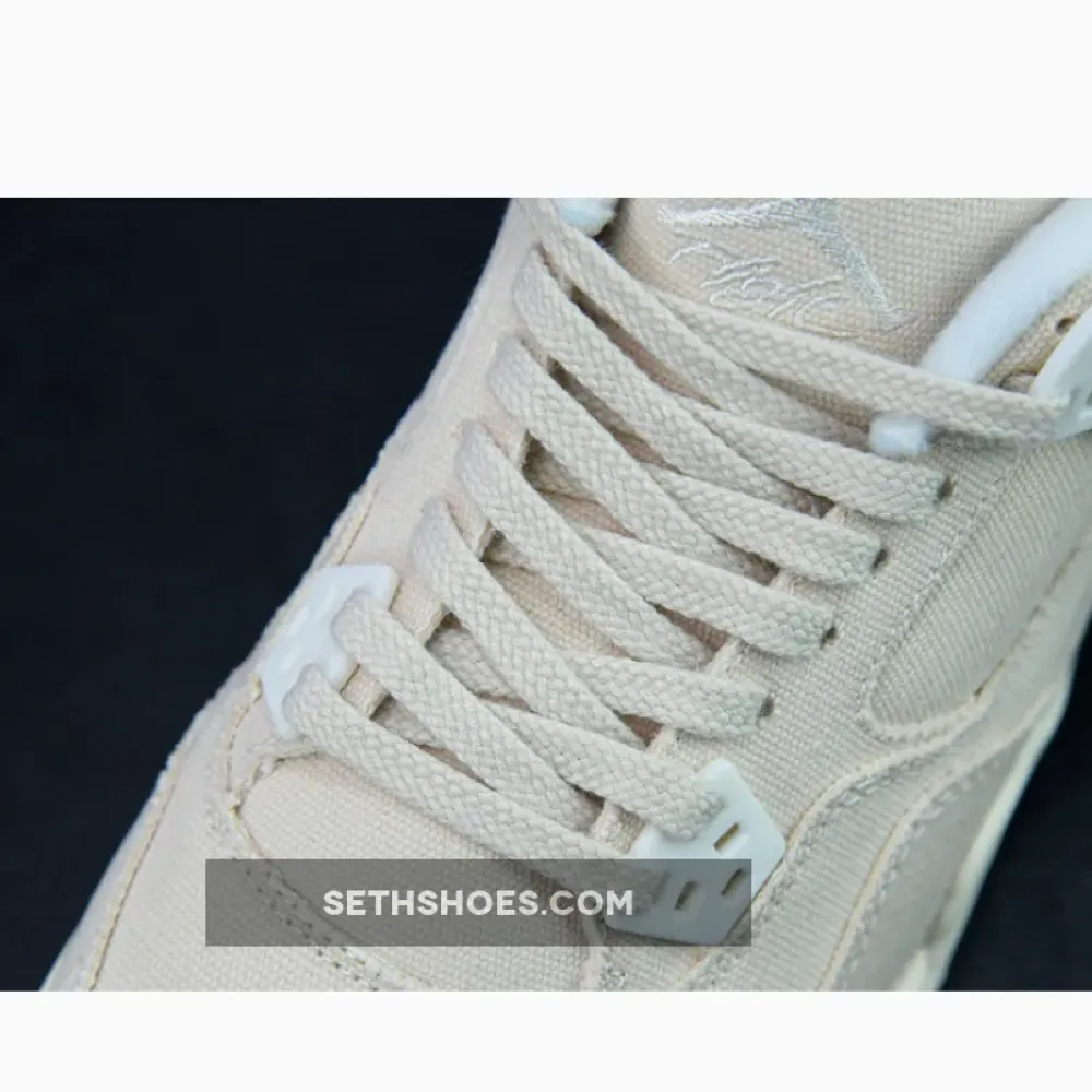 Air Jordan 4 ‘Canvas’ Sail/Cement Grey-Fire Red  DQ4909-100