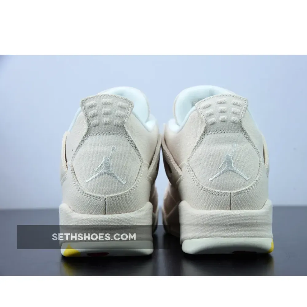 Air Jordan 4 ‘Canvas’ Sail/Cement Grey-Fire Red  DQ4909-100