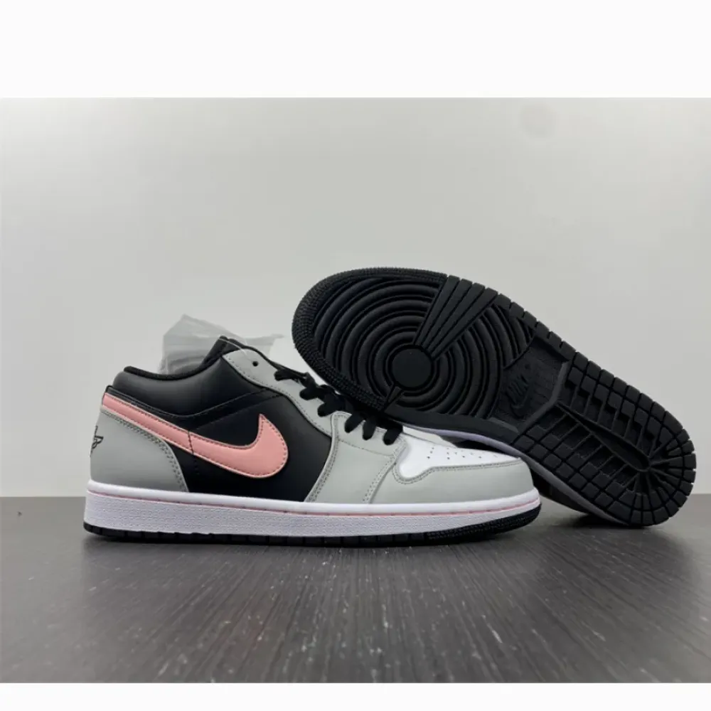 Air Jordan 1 Low Black Grey and Pink  553558-062