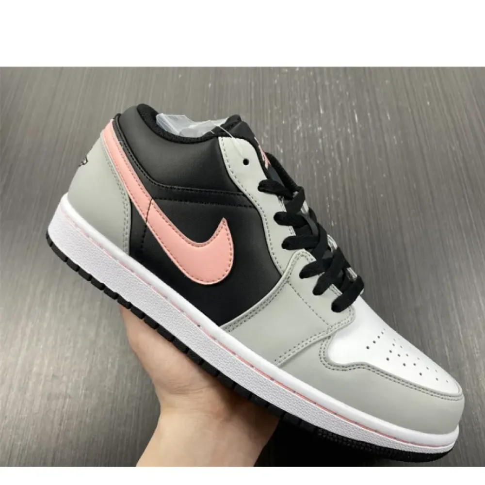 Air Jordan 1 Low Black Grey and Pink  553558-062
