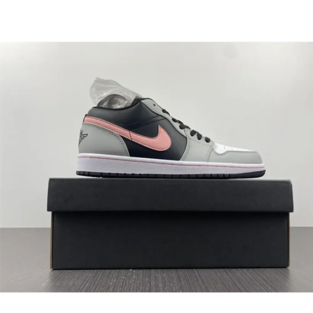 Air Jordan 1 Low Black Grey and Pink  553558-062