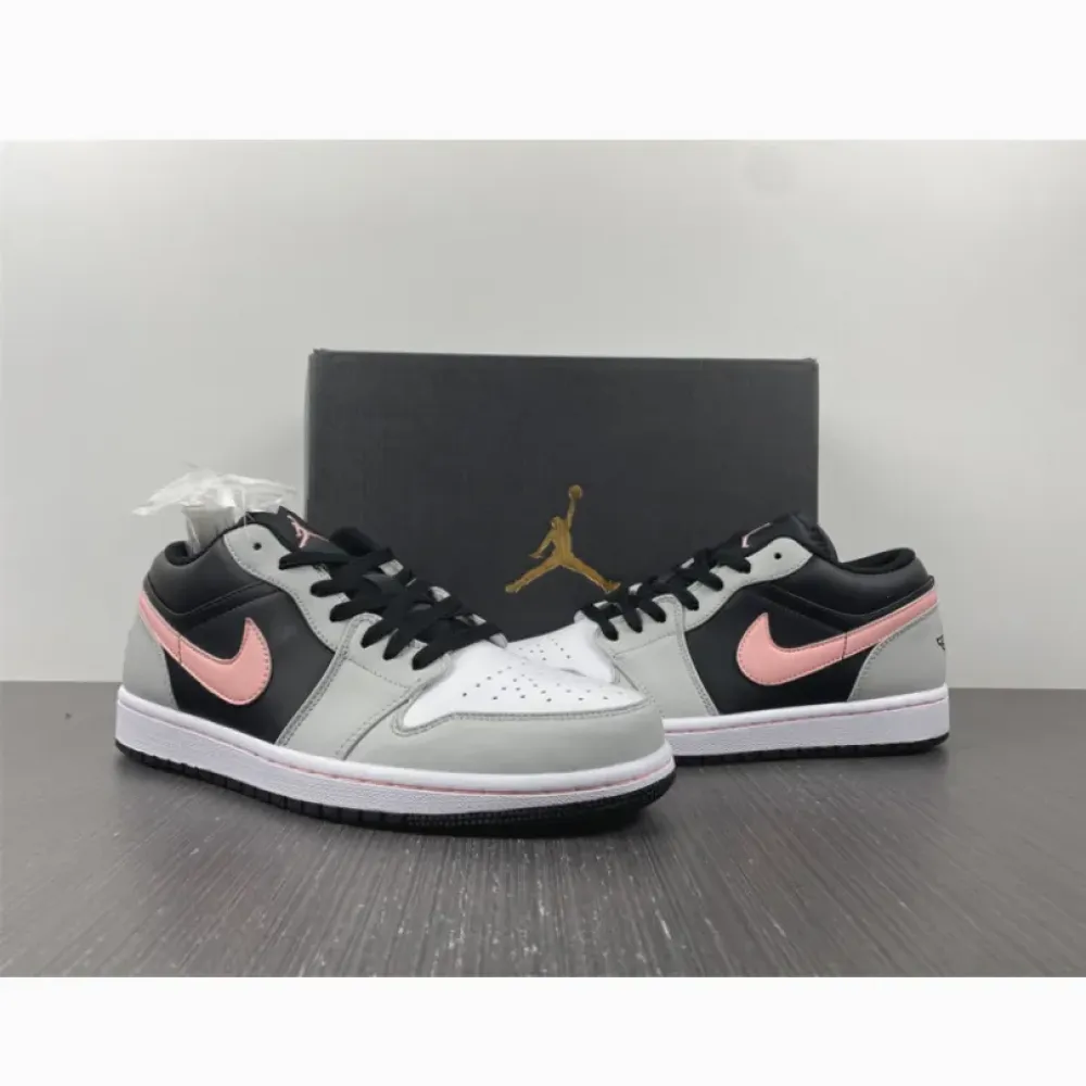 Air Jordan 1 Low Black Grey and Pink  553558-062