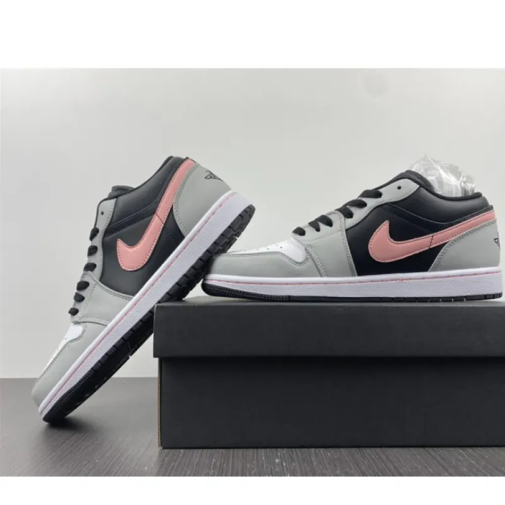 Air Jordan 1 Low Black Grey and Pink  553558-062