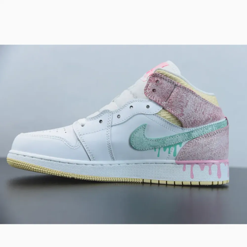 Air Jordan 1 Mid GS “Paint Drip”  DD1666-100