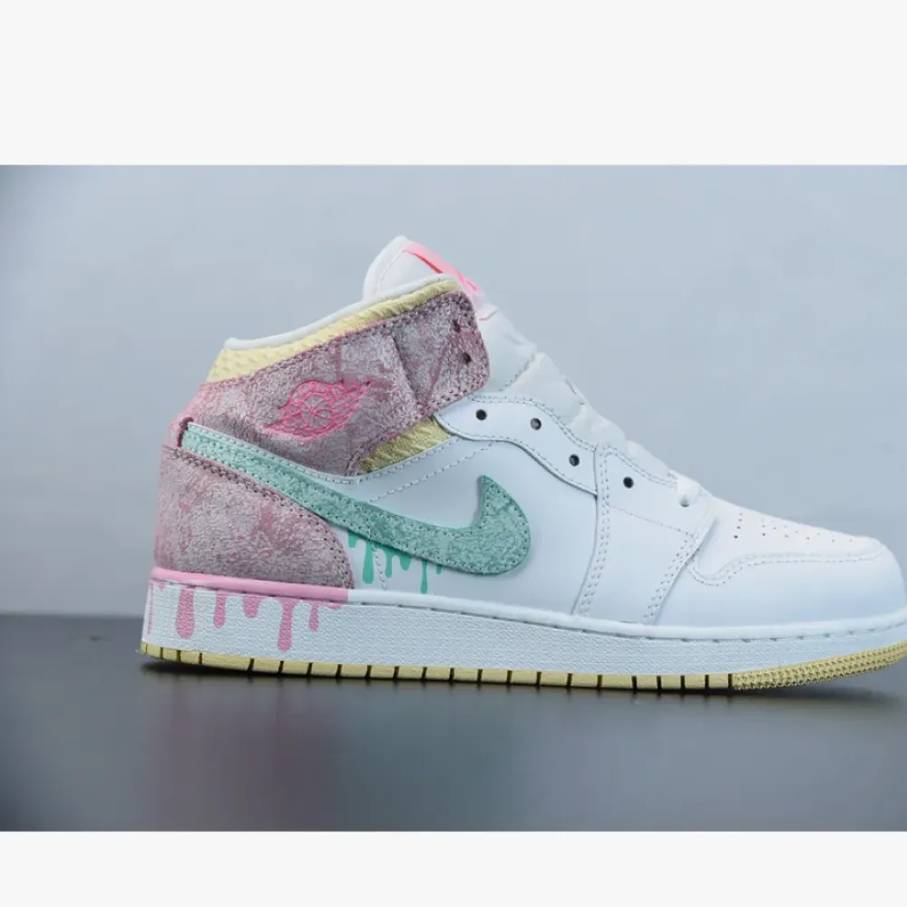 Air Jordan 1 Mid GS “Paint Drip”  DD1666-100