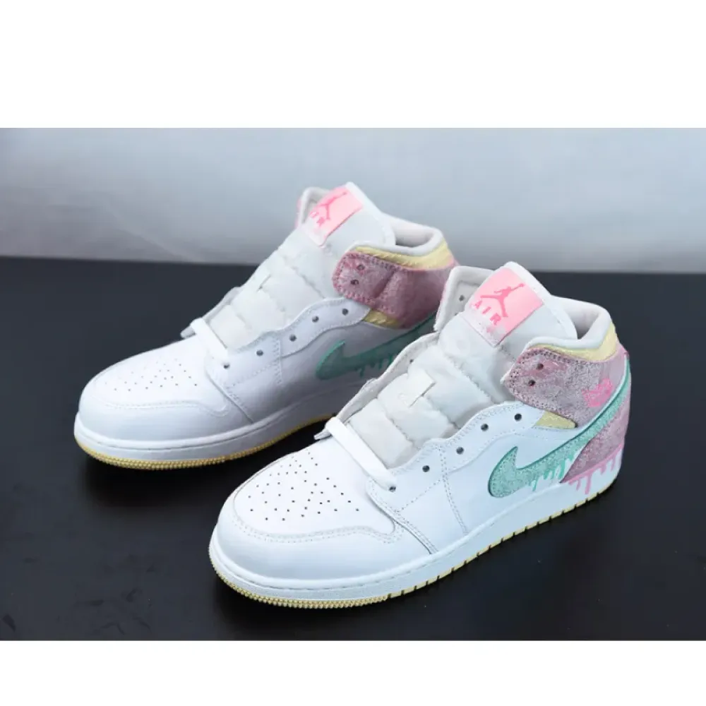 Air Jordan 1 Mid GS “Paint Drip”  DD1666-100