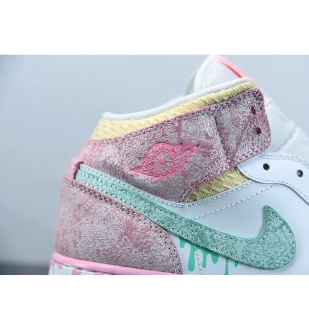 Air Jordan 1 Mid GS “Paint Drip”  DD1666-100