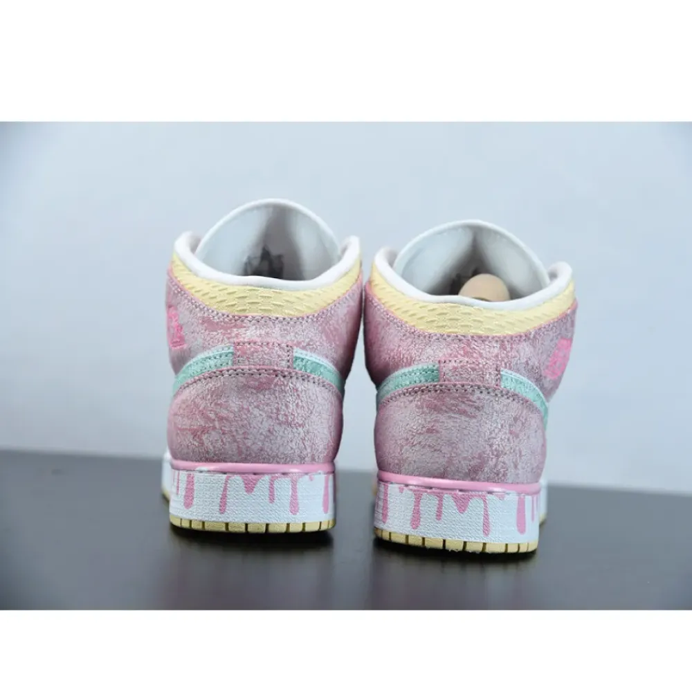 Air Jordan 1 Mid GS “Paint Drip”  DD1666-100