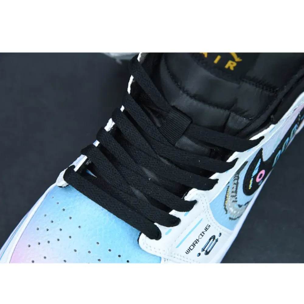 Custom Air Jordan 1 Mid OG ’Video Game’ White Black