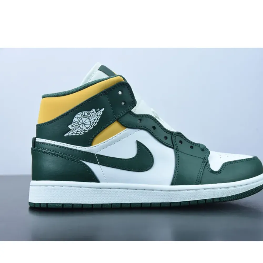 Air Jordan 1 Mid “Brazil” Green Yellow  554724-371