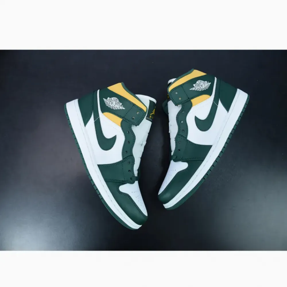 Air Jordan 1 Mid “Brazil” Green Yellow  554724-371