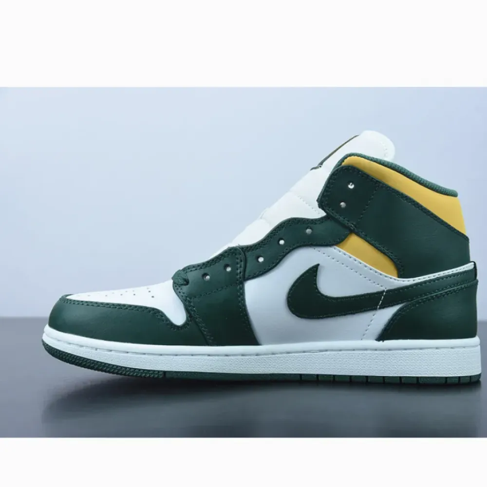 Air Jordan 1 Mid “Brazil” Green Yellow  554724-371