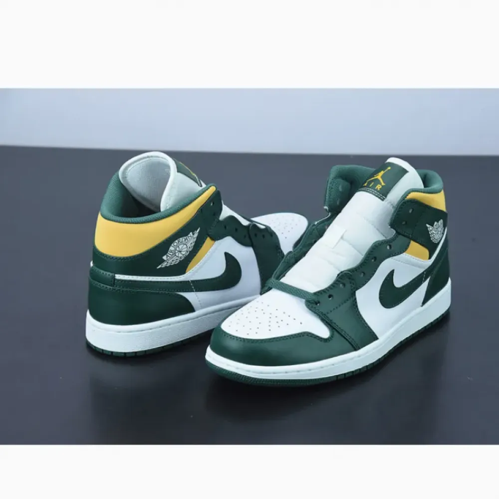 Air Jordan 1 Mid “Brazil” Green Yellow  554724-371