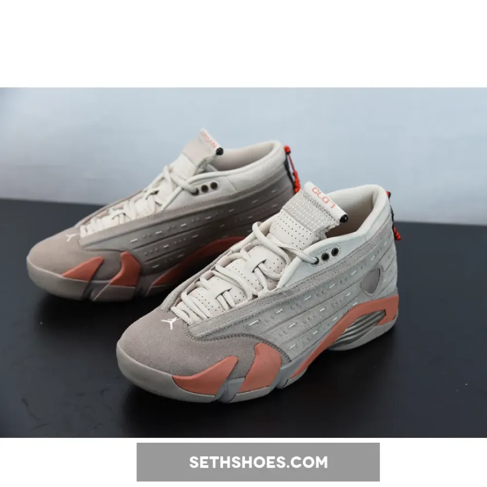 Clot x Air Jordan 14 Low Sepia Stone/Terra Blush/Desert Sand  DC9857-200