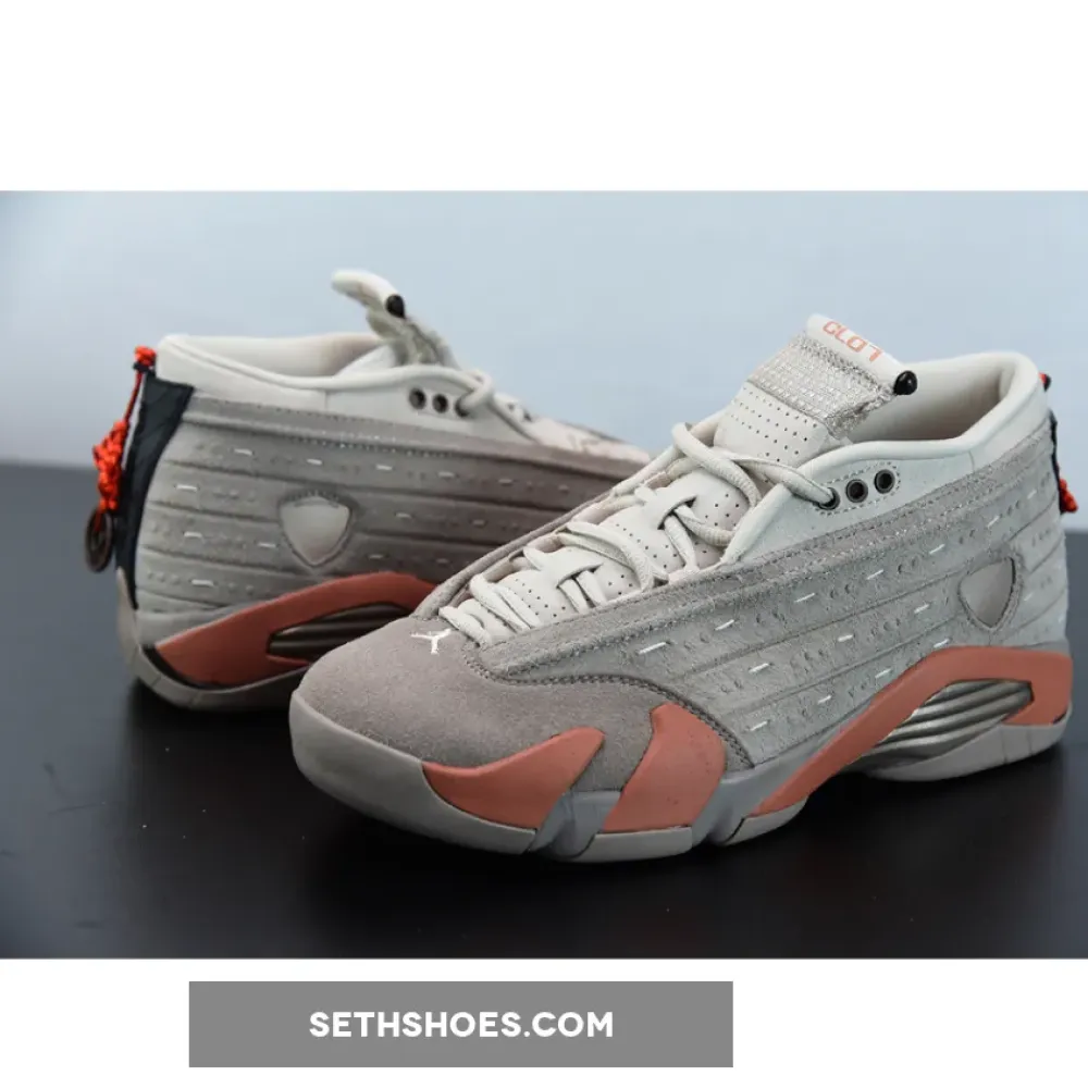 Clot x Air Jordan 14 Low Sepia Stone/Terra Blush/Desert Sand  DC9857-200