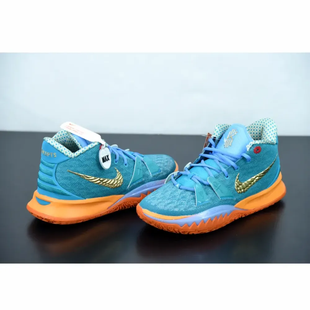 Concepts x Nike Kyrie 7 Teal Blue/Light Blue-Orange-Metallic Gold CT1137-900