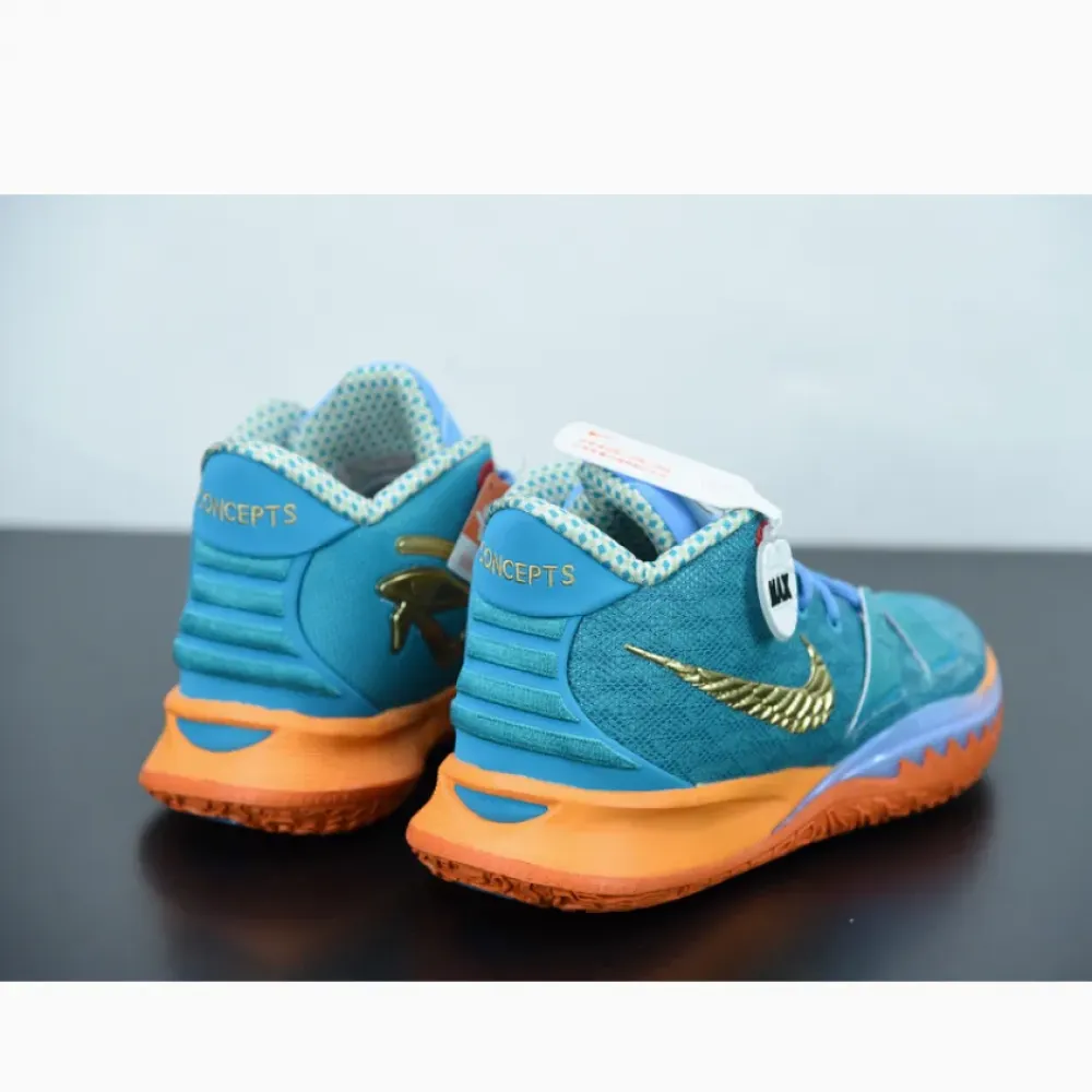 Concepts x Nike Kyrie 7 Teal Blue/Light Blue-Orange-Metallic Gold CT1137-900