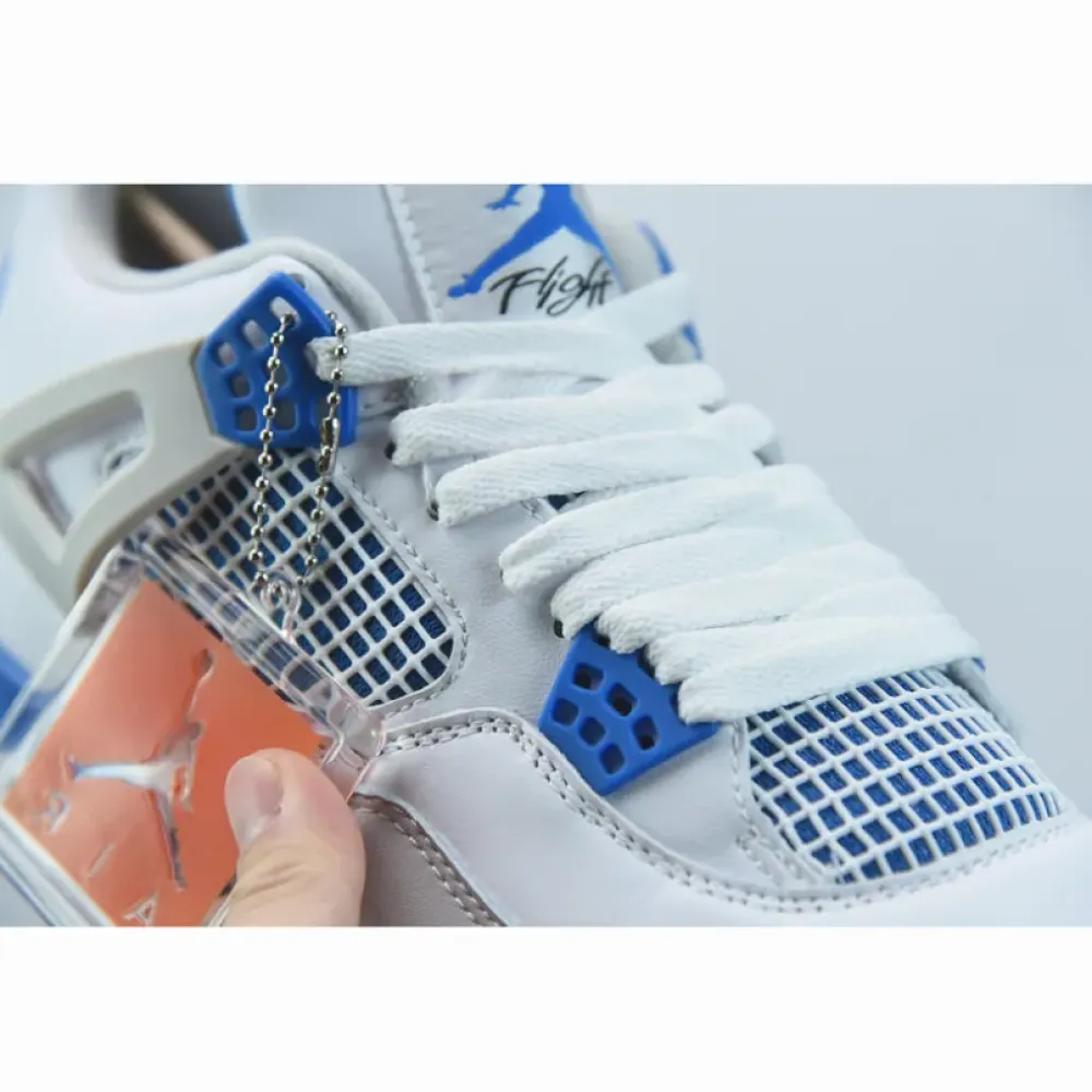 Air Jordan 4 OG White/Neutral Grey-Military Blue  308497-105