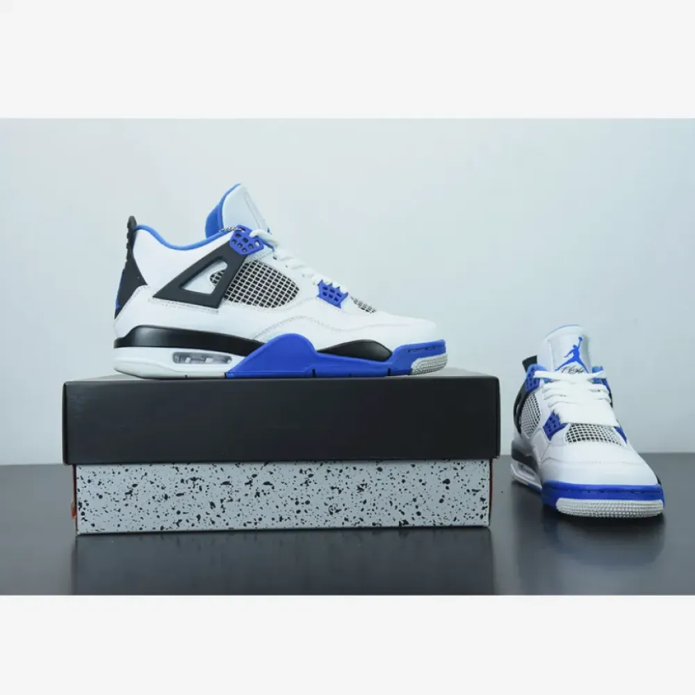 Air Jordan 4 “Motorsports” White/Game Royal-Black  308497-117