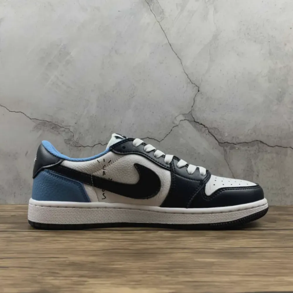 Travis Scott x Air Jordan 1 Low “UNC” White Navy Blue