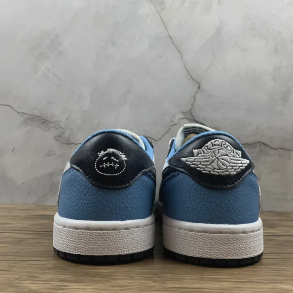 Travis Scott x Air Jordan 1 Low “UNC” White Navy Blue