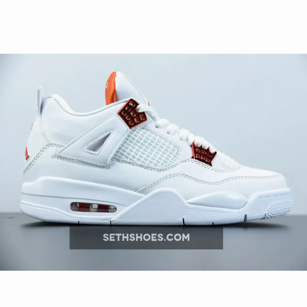 Air Jordan 4 “Orange Metallic” White/Total Orange-Metallic Silver CT8527-118