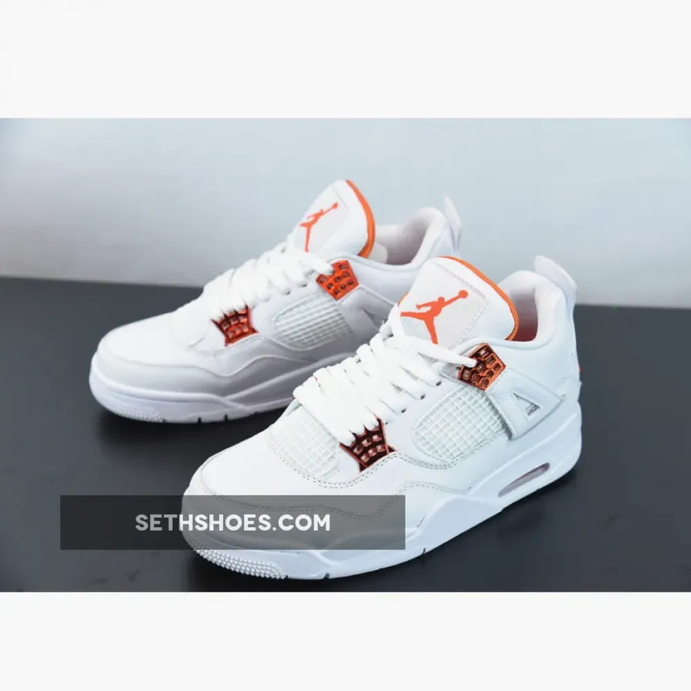 Air Jordan 4 “Orange Metallic” White/Total Orange-Metallic Silver CT8527-118