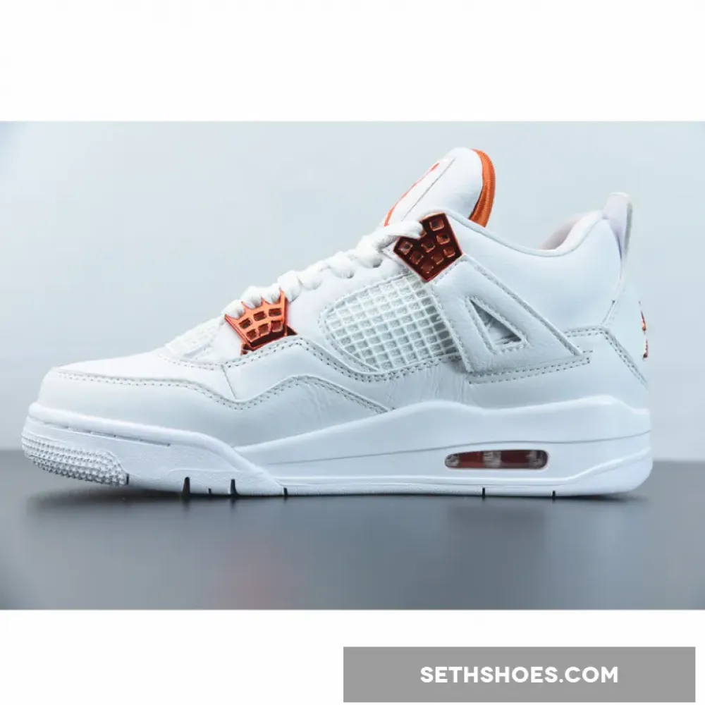 Air Jordan 4 “Orange Metallic” White/Total Orange-Metallic Silver CT8527-118