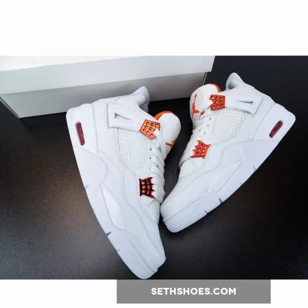 Air Jordan 4 “Orange Metallic” White/Total Orange-Metallic Silver CT8527-118