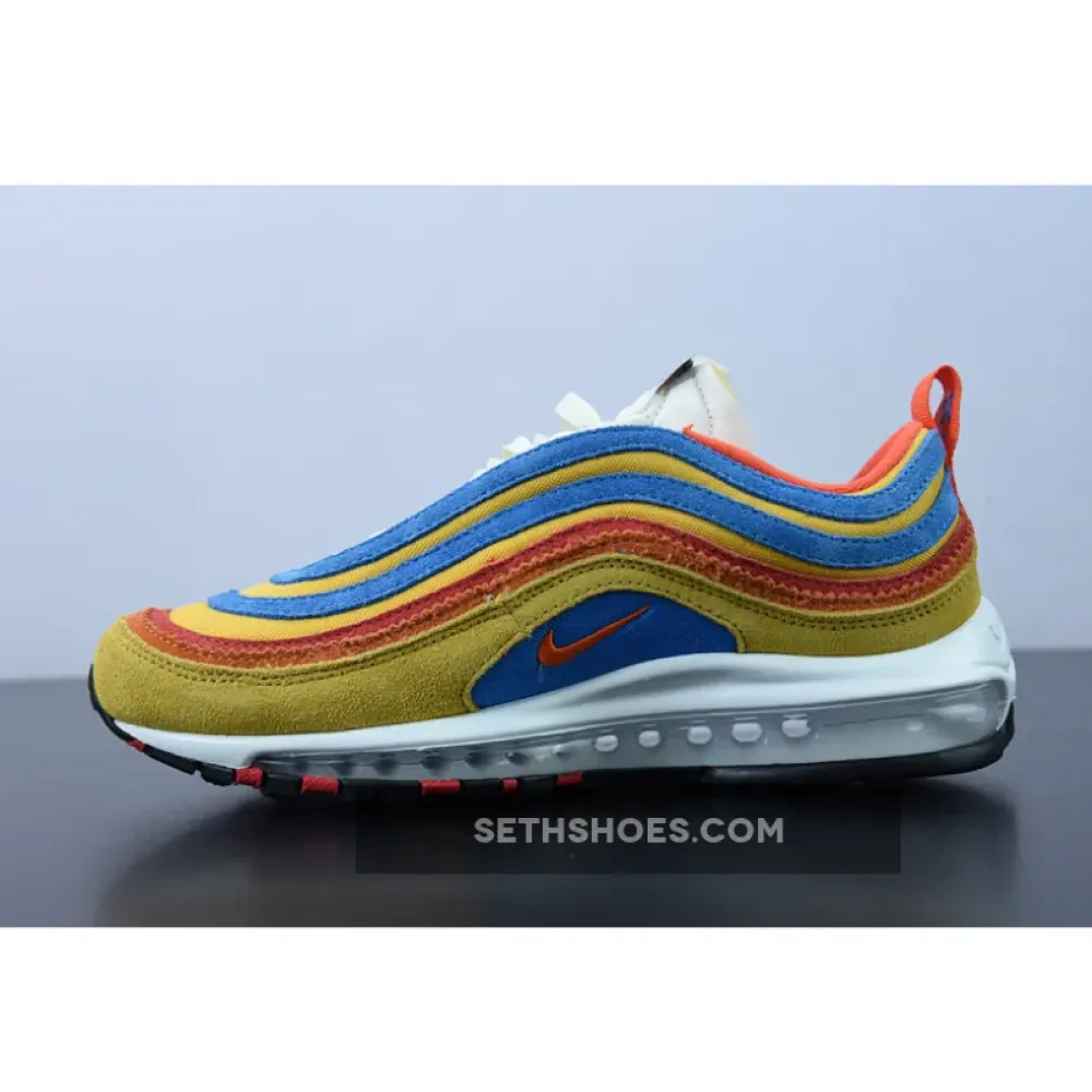 Nike Air Max 97 SE “Running Club” Pollen/Blue-Red-Orange  DH1085-700
