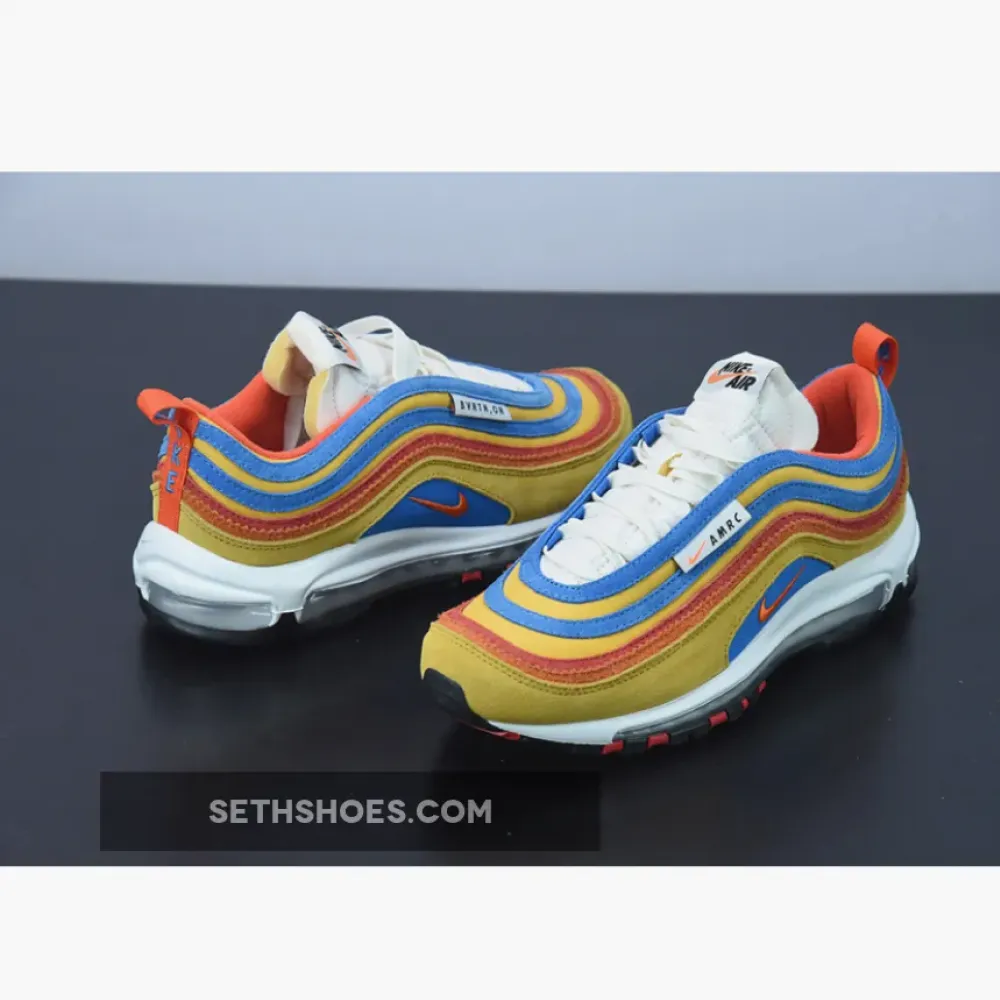 Nike Air Max 97 SE “Running Club” Pollen/Blue-Red-Orange  DH1085-700