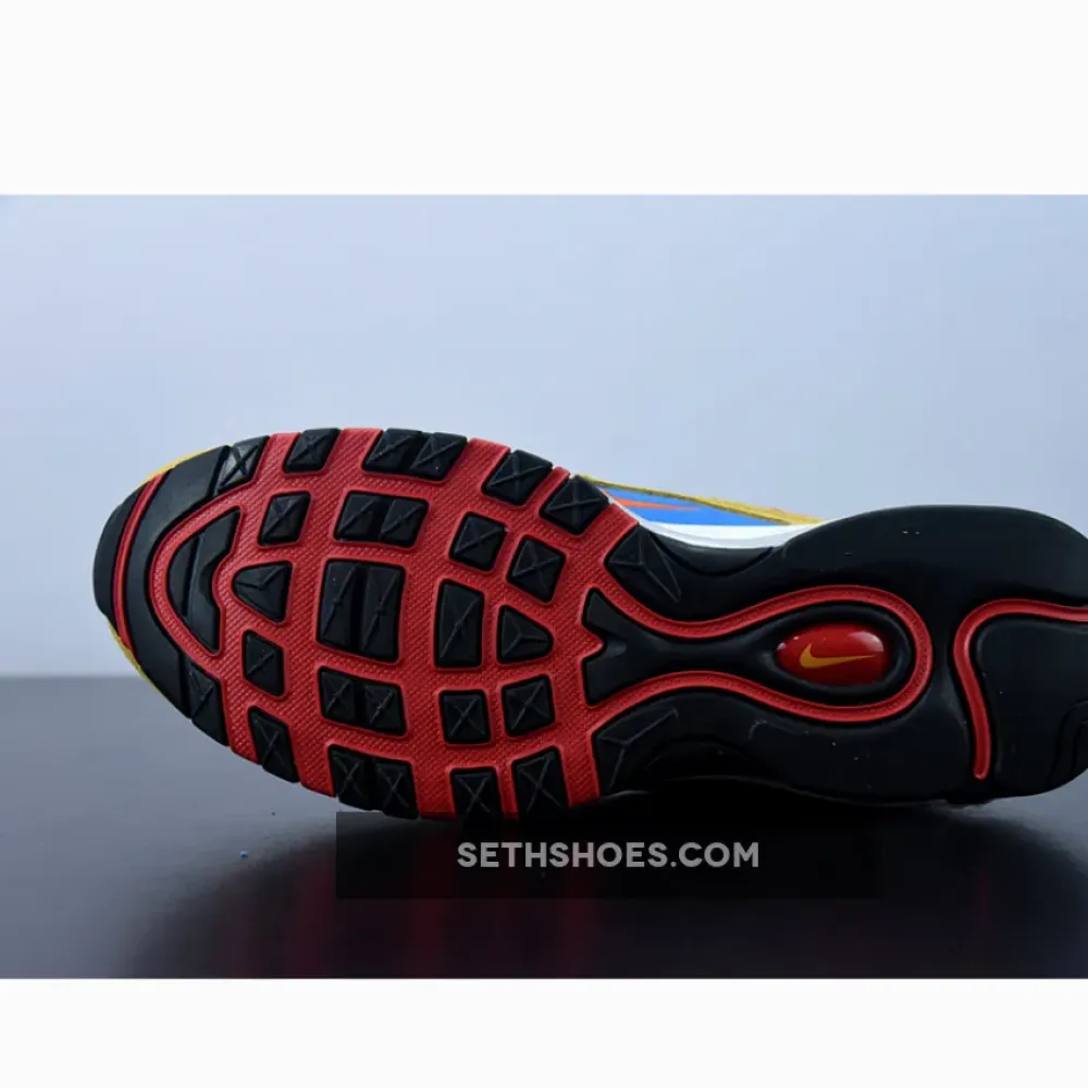 Nike Air Max 97 SE “Running Club” Pollen/Blue-Red-Orange  DH1085-700