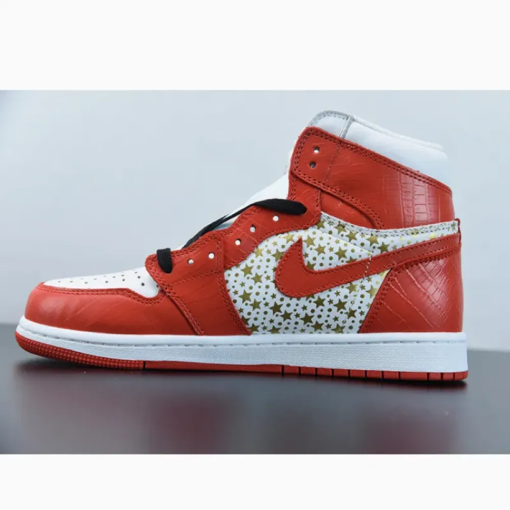 Supreme x Air Jordan 1 High Stars Varsity Red 555088-600