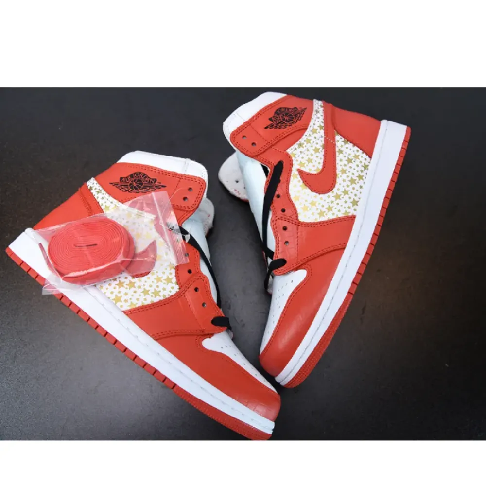 Supreme x Air Jordan 1 High Stars Varsity Red 555088-600