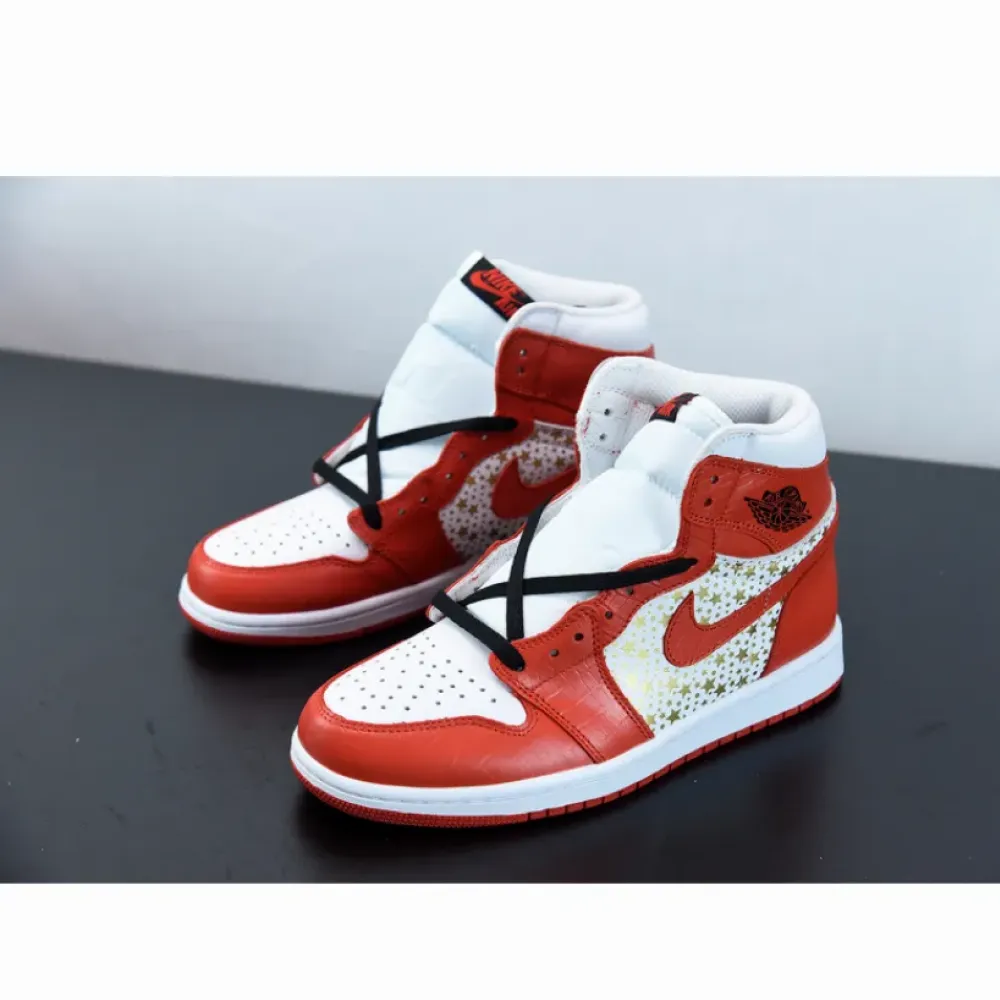 Supreme x Air Jordan 1 High Stars Varsity Red 555088-600