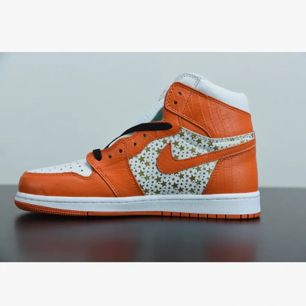 Supreme x Air Jordan 1 High Stars College Orange 555088-121