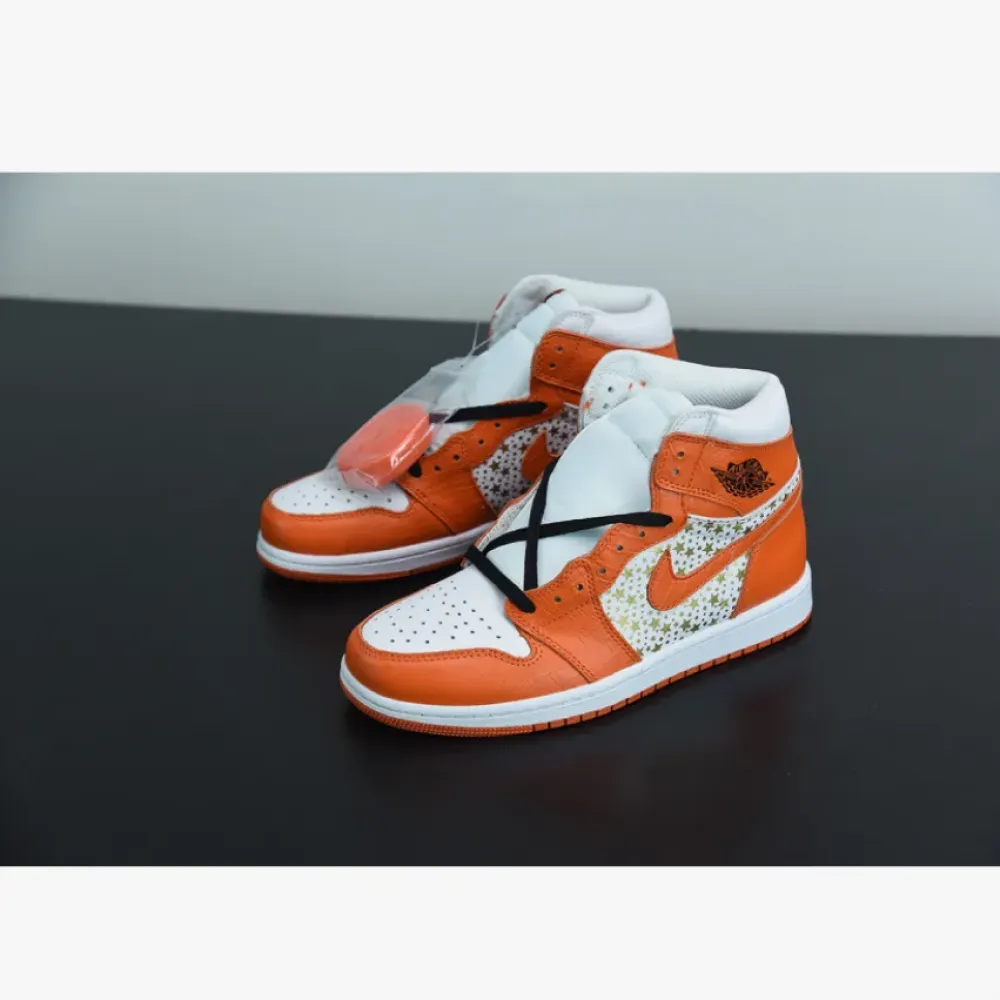 Supreme x Air Jordan 1 High Stars College Orange 555088-121