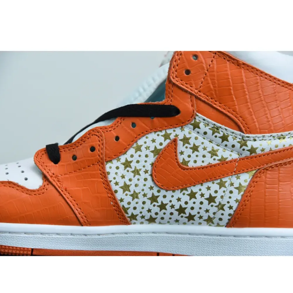 Supreme x Air Jordan 1 High Stars College Orange 555088-121